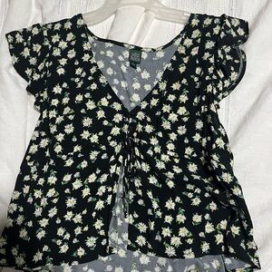 Wild Fable Black Floral Blouse